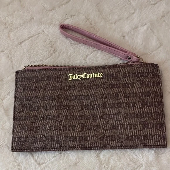 Juicy Couture Brown and Pink Wristlet - Picture 1 of 4